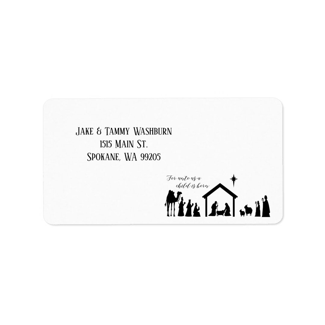 Religous Nativity Address Labels Zazzle