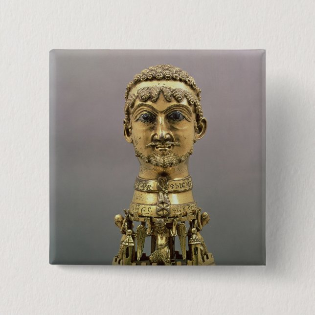 Reliquary bust of Frederick I Pinback Button (Front)
