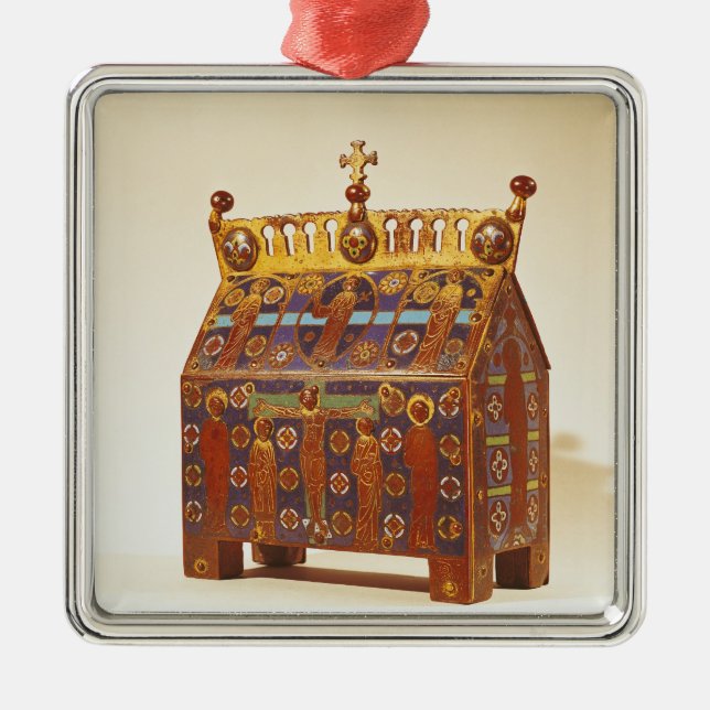 Reliquary chest, 12th-13th century metal ornament (Front)