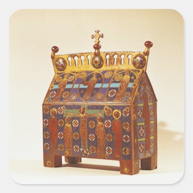 Reliquary chest, 12th-13th century square sticker (Front)