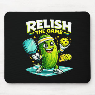 Relish the game funny pickleball pickle player  mouse pad