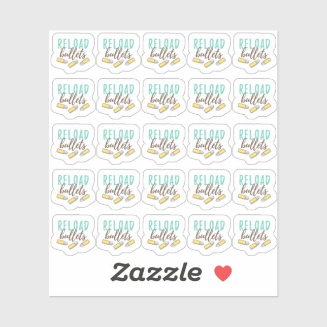 Reload Bullets Ammo Gun Shooting Range Planner Sticker (Sheet)