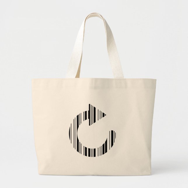 RELOAD ICON BAR CODE Computer Barcode Pattern Large Tote Bag (Front)