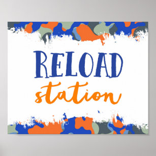Reload Station Sign   Dart Gun Party