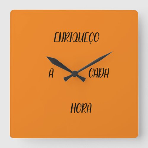 Relgio parede Enriqueo a cada hora Square Wall Clock