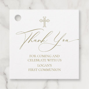 Relogious gold Thank you tags Communion Baptism