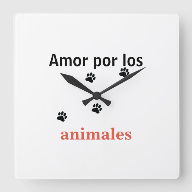 Reloj amor por los animales square wall clock (Front)