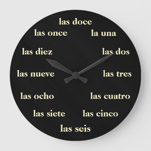 Reloj _ Blanco Sobre Negro Large Clock