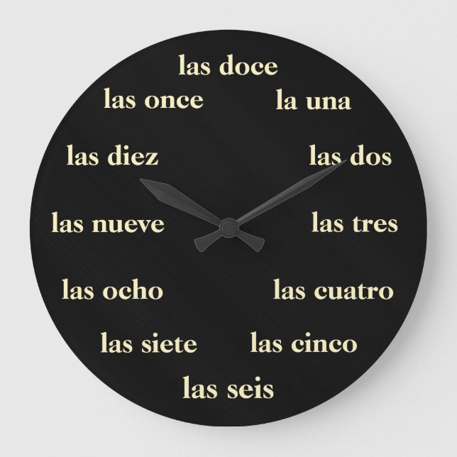 Reloj - Blanco Sobre Negro Large Clock (Front)