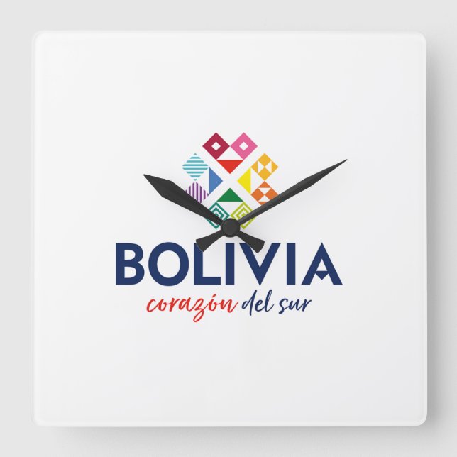 Reloj Bolivia corazón del sur Square Wall Clock (Front)