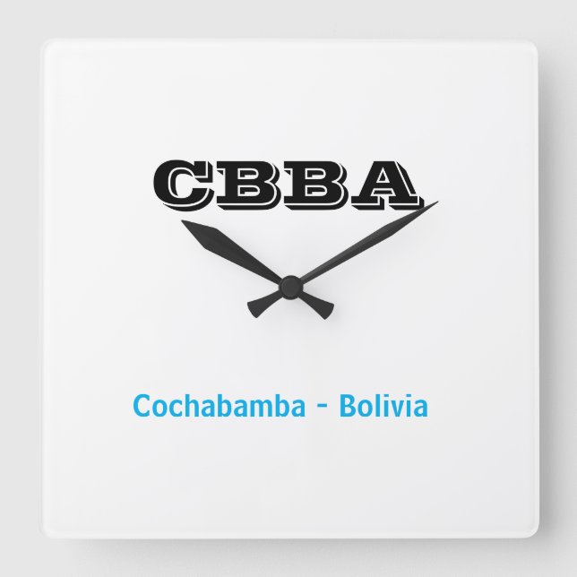 Reloj CBBA Cochabamba Bolivia Square Wall Clock (Front)