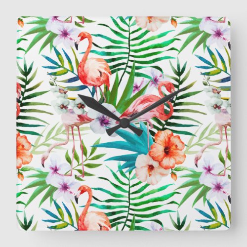 Reloj Cuadrado elegant and modern tropic pattern Square Wall Clock