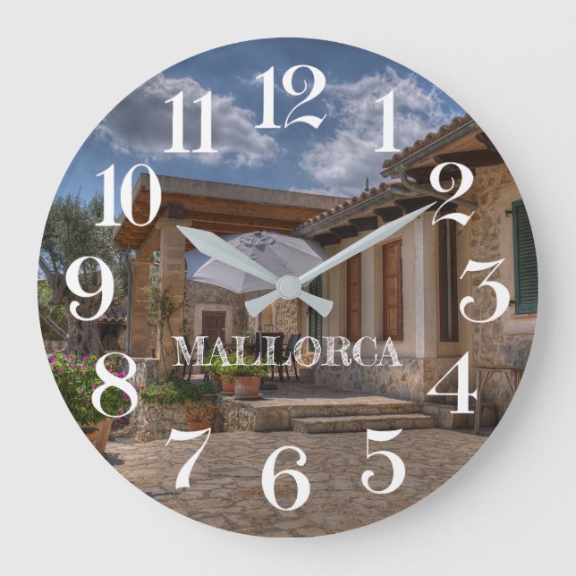 reloj de pared casa de campo en Mallorca Large Clock (Front)
