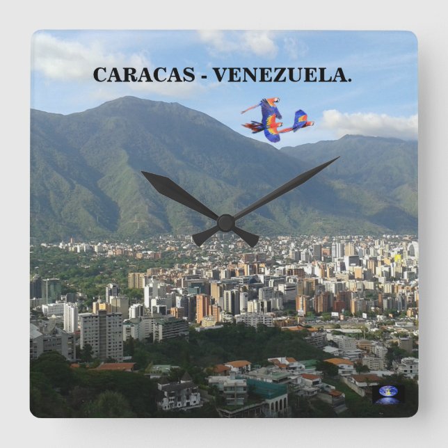 RELOJ DE PARED DE CARACAS - VENEZUELA. SQUARE WALL CLOCK (Front)