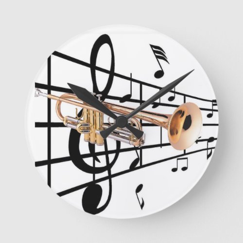 Reloj de pared de trompeta round clock