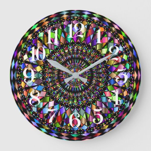 reloj de pared mandala rosetn figuras geomtricas large clock