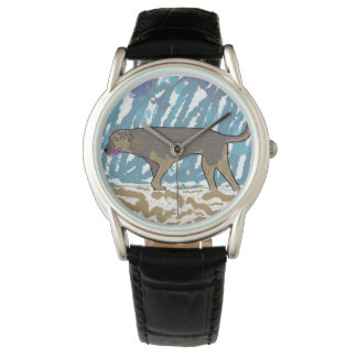 Reloj de pulsera con diseño de un perro caminando watch