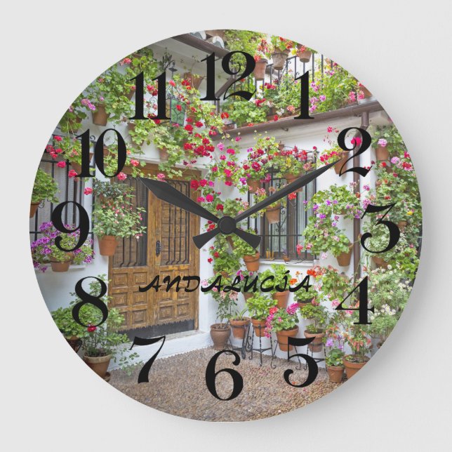 reloj de wall patio de Córdoba en España Large Clock (Front)