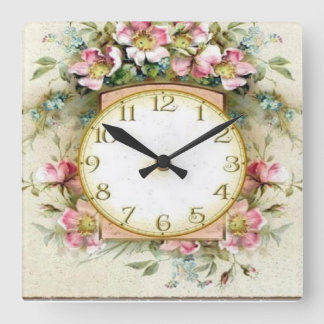 reloj floral square wall clock