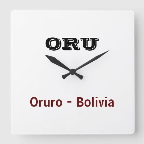 Reloj Oruro _ Bolivia Square Wall Clock