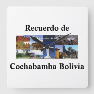 Reloj recuerdo of Cochabamba Bolivia Square Wall Clock
