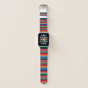 Reloj Redondo Mediano Red Serape Saltillo traditio Apple Watch Band