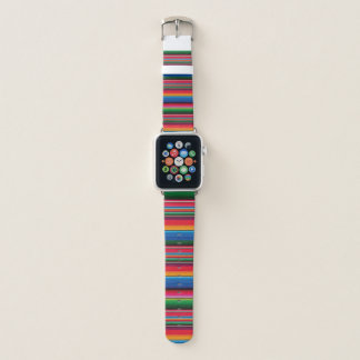 Reloj Redondo Mediano Red Serape Saltillo traditio Apple Watch Band