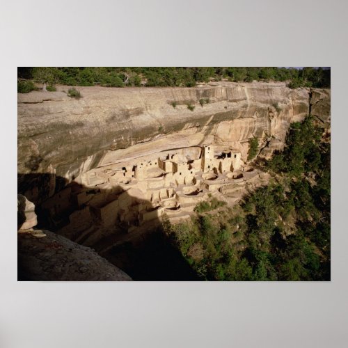 Remains of Pueblo Indian cliff dwellings Poster