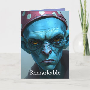 Remarkable Alien Birthday Greetings Thank You Card