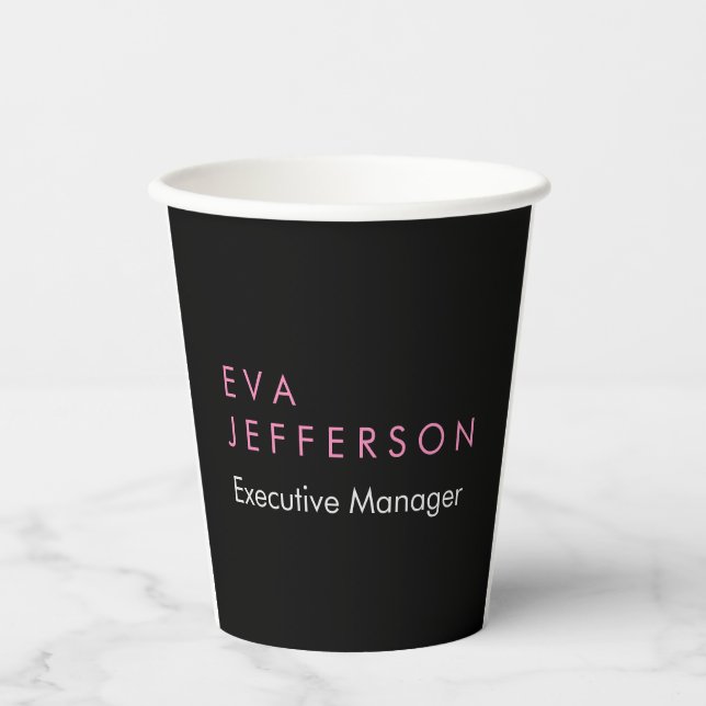 Remarkable elegant unique modern black plain paper cups (Front)