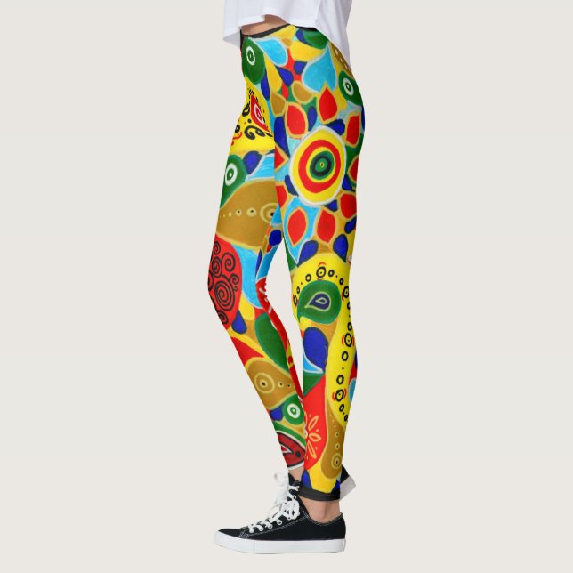 Remarkable Forms and Shapes Original Abstract Art Leggings (Left)