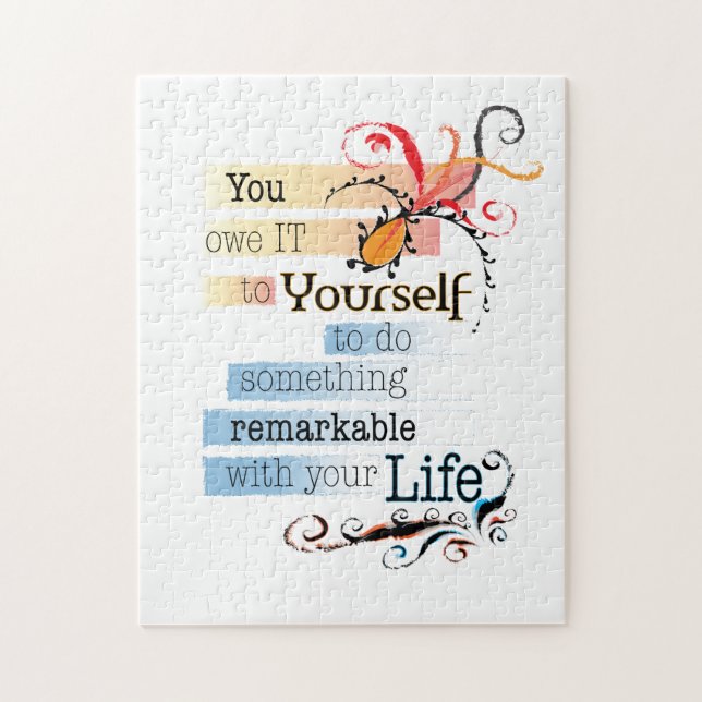 Remarkable LIFE Inspirational Illustrated quote Jigsaw Puzzle (Vertical)