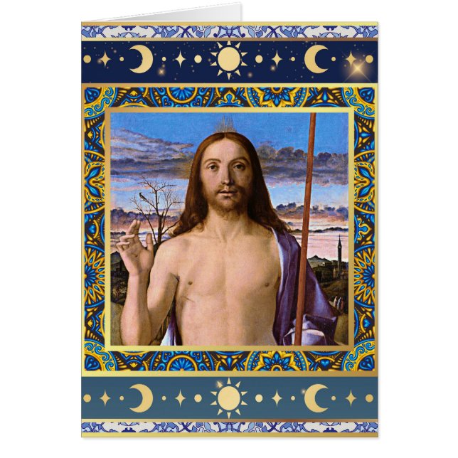 Remastered 'Christ Blessing' by Giovanni Bellini Cards (Front)