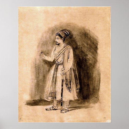 Rembrandt _ A Deccani Nobleman Standing 1656 Poster