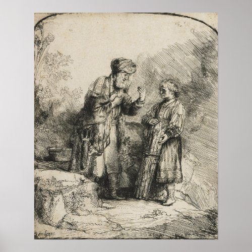 Rembrandt _ Abraham and Isaac 1645 Poster
