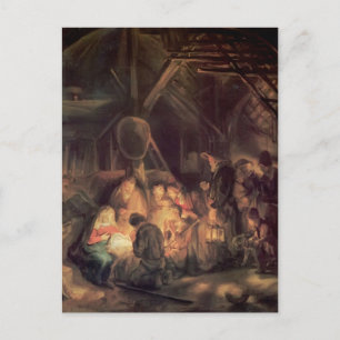 Rembrandt- Adoration of the Shepherds Postcard