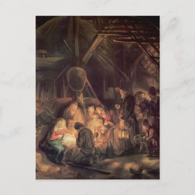 Rembrandt- Adoration of the Shepherds Postcard (Front)