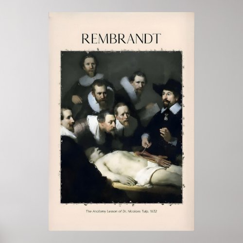 Rembrandt Anatomy Lesson Dr Tulp632 Group Portrait Poster