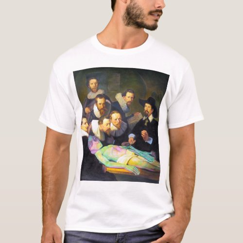 Rembrandt Anatomy Lesson with Alien Painting Mens T_Shirt