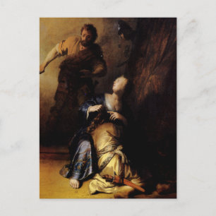 Rembrandt Art Painting Samson Postcard