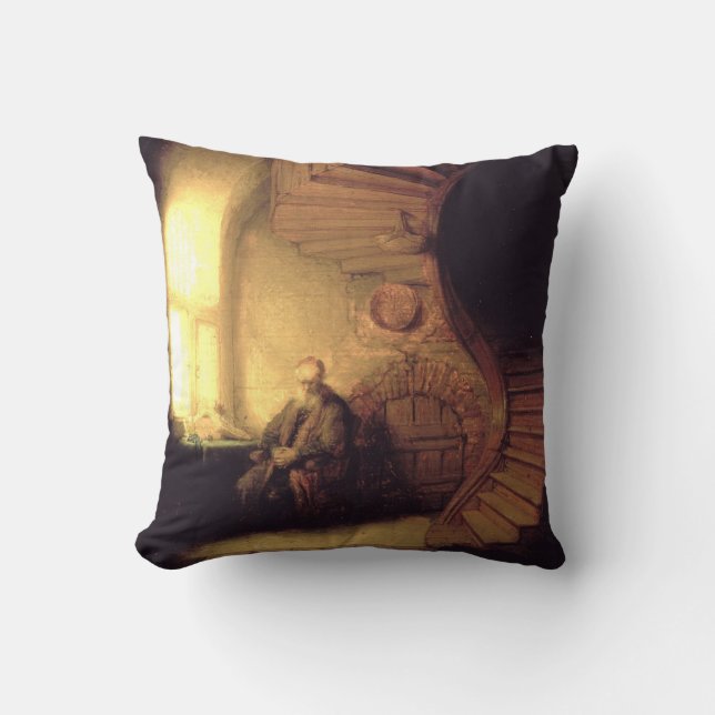 Rembrandt Art Painting Throw Pillow (Front)