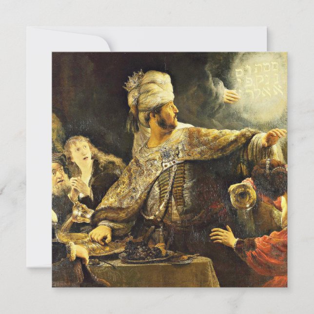 Rembrandt - Belshazzar's Feast, religious painting Card (Front)
