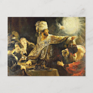 Rembrandt - Belshazzar's Feast, religious painting Postcard