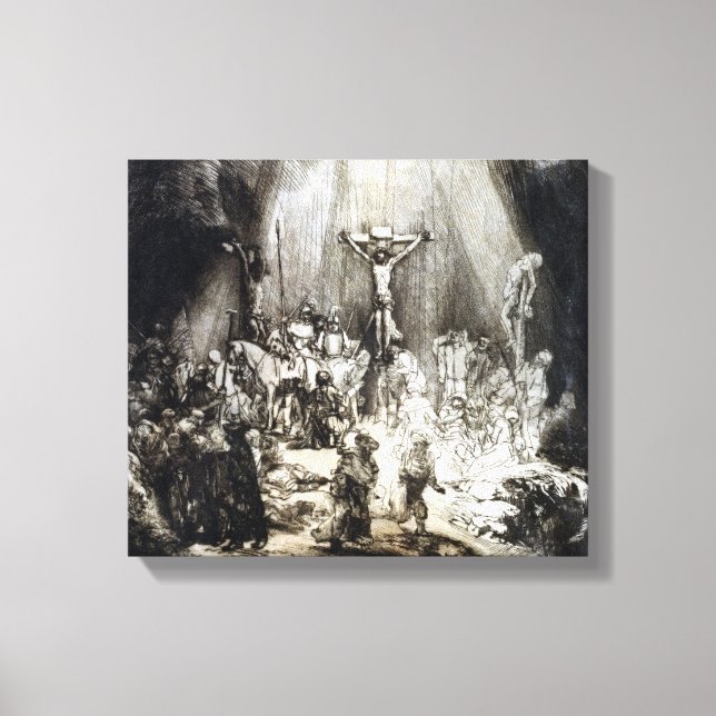 Rembrandt Christ Crucified between the Two Thieves Canvas Print (Front)