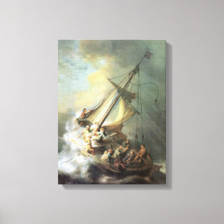 Rembrandt - Christ in a storm on the sea of Galile Canvas Print