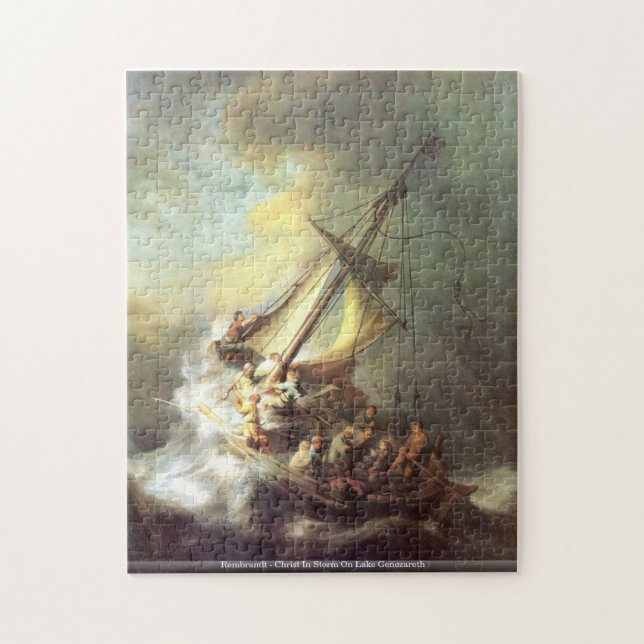 Rembrandt - Christ In Storm On Lake Genezareth puz Jigsaw Puzzle (Vertical)