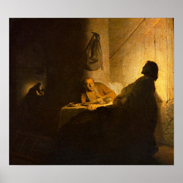 Rembrandt - Christus in Emmaus Poster (Front)