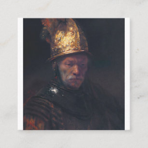 Rembrandt Circle Of The Man With The Golden Helmet Square Business Card
