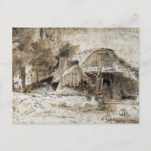 Rembrandt Cottage near the Entrance to a Wood Post Postcard