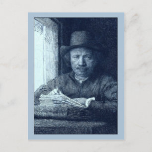Rembrandt Drawing at a Window Postcard